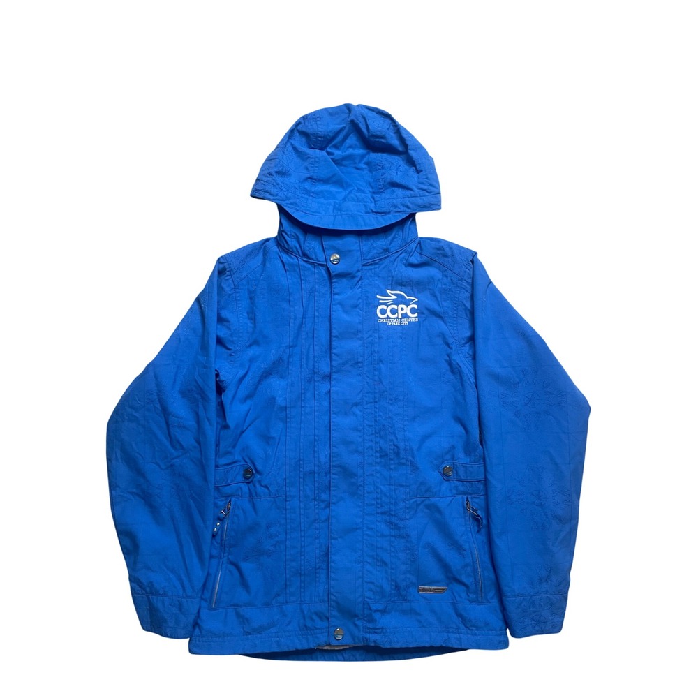 SIMS Snowboarding Jacket Blue Full Zip‎ fur lined Hooded Mens Large Winter Gear